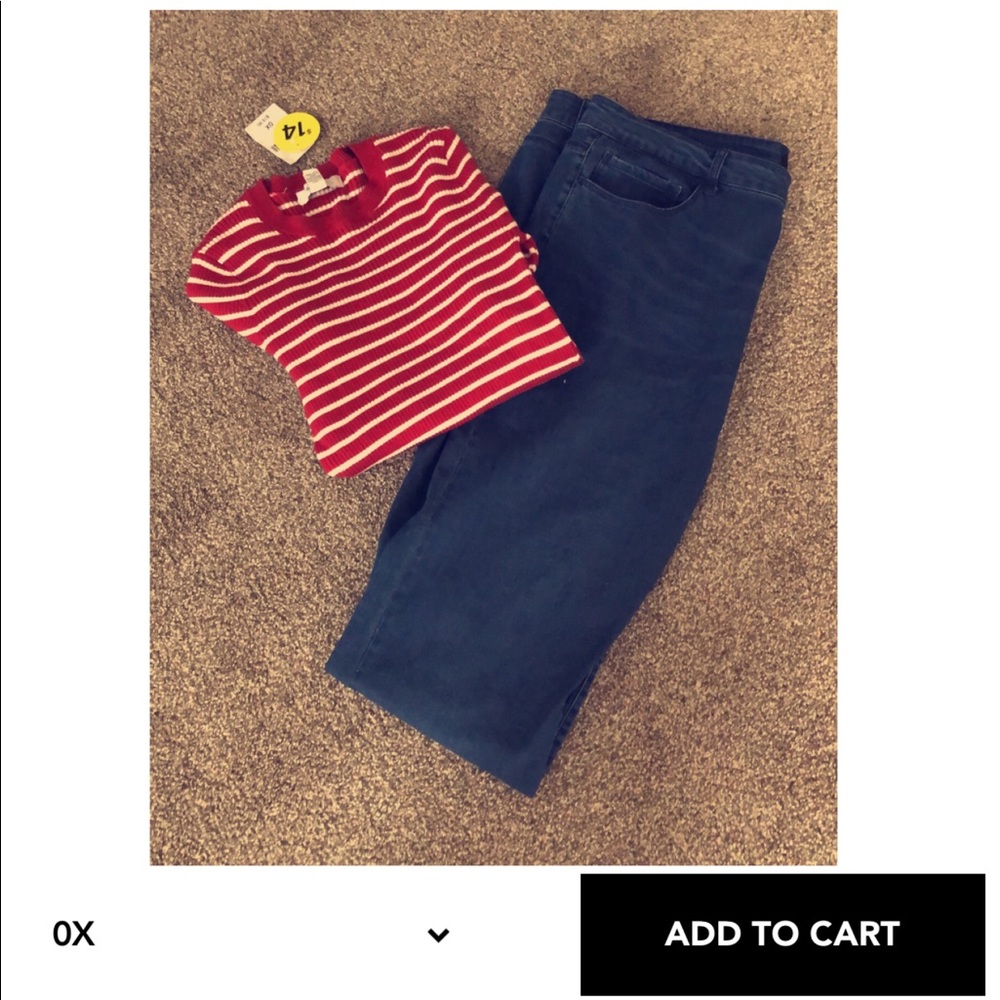 Forever21 Red/White Striped Sweater